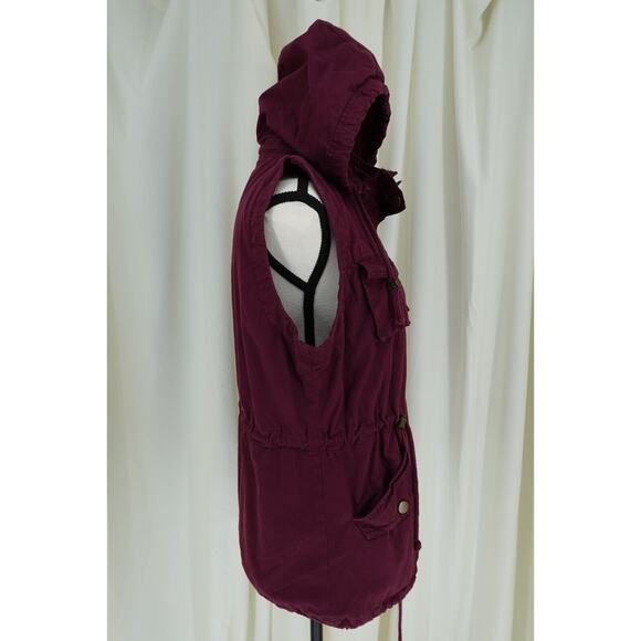 Fashionomics Women's Slimming Waist Double Closure Removable Hood Vest SZ Large - Picture 4 of 14